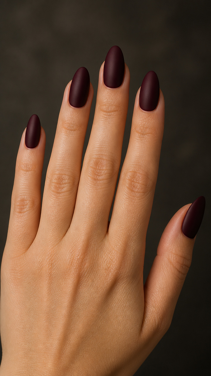 Black Cherry Gel with Matte Top Coat