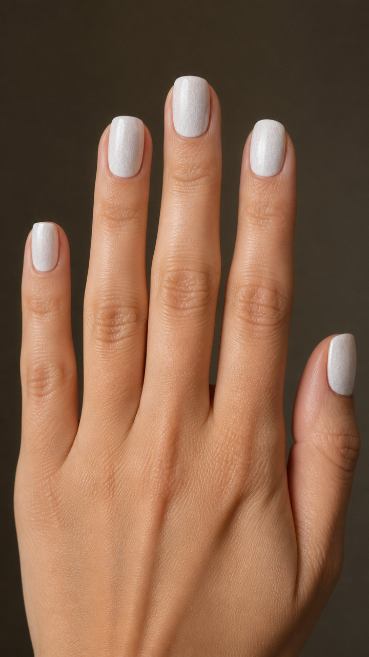 Snowdrift White With Frosted Crackle Effect