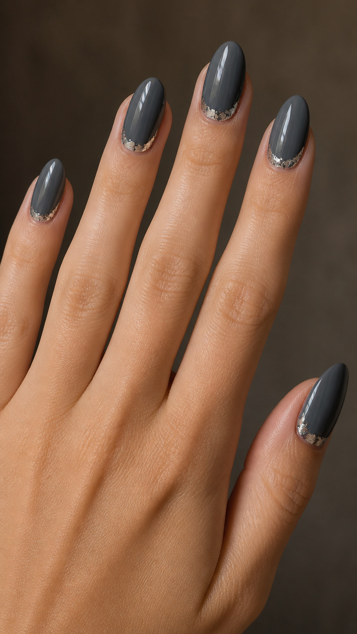 Smoke Gray French Reversé with Silver Foil