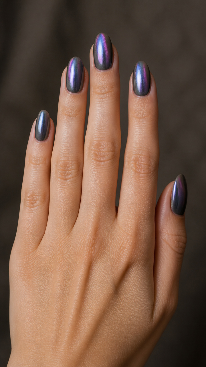 Charcoal Gray with Iridescent Moon Glow