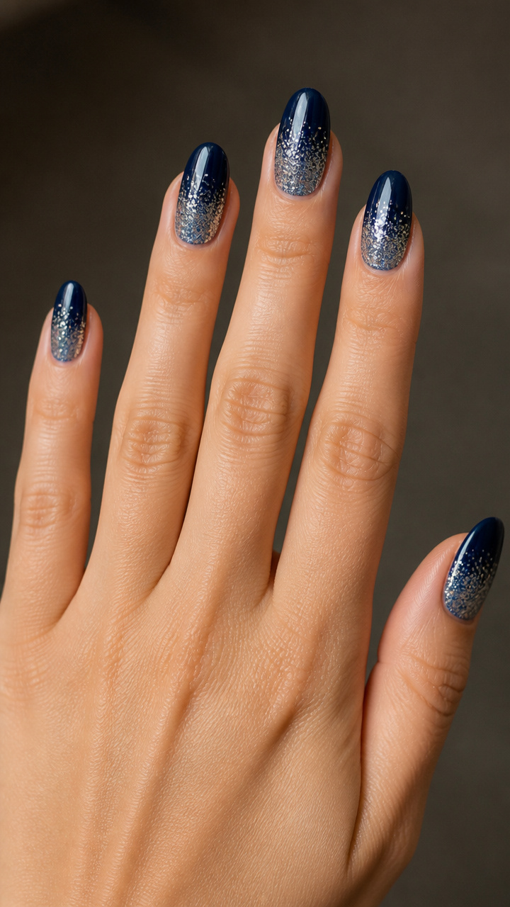 Glitter Gradient on Deep Navy Base