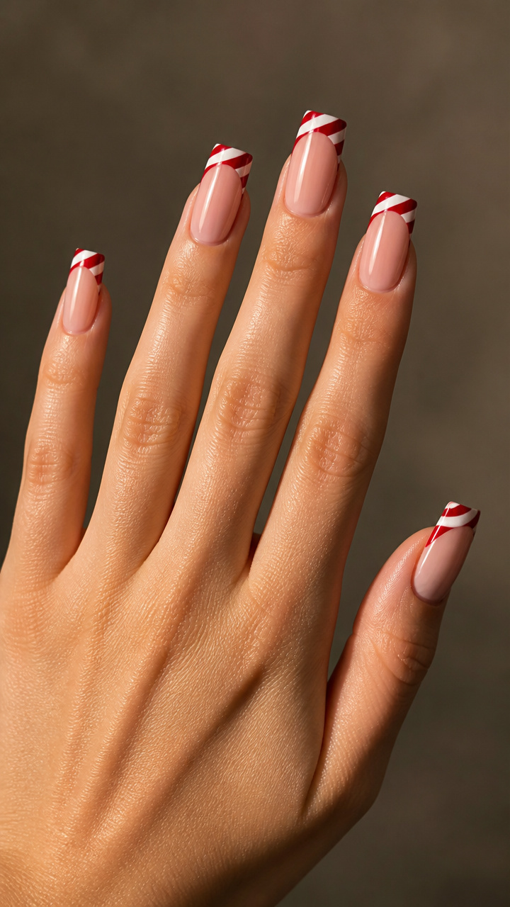 Candy Cane French with Peppermint Red