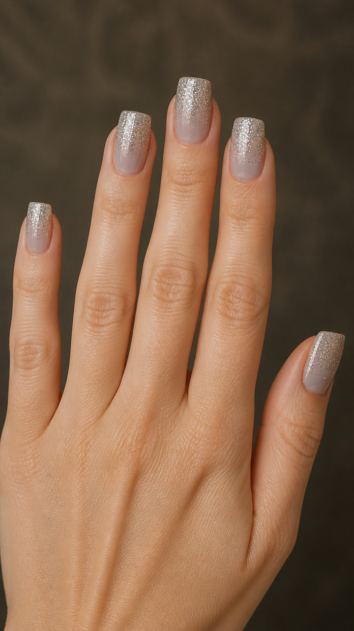 Glitter Gradient Over Soft Gray