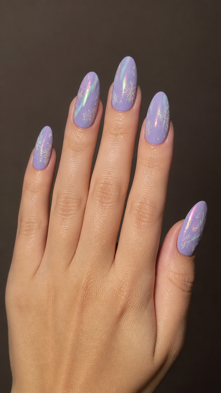 Matte Lavender Base with Iridescent Chrome Accents