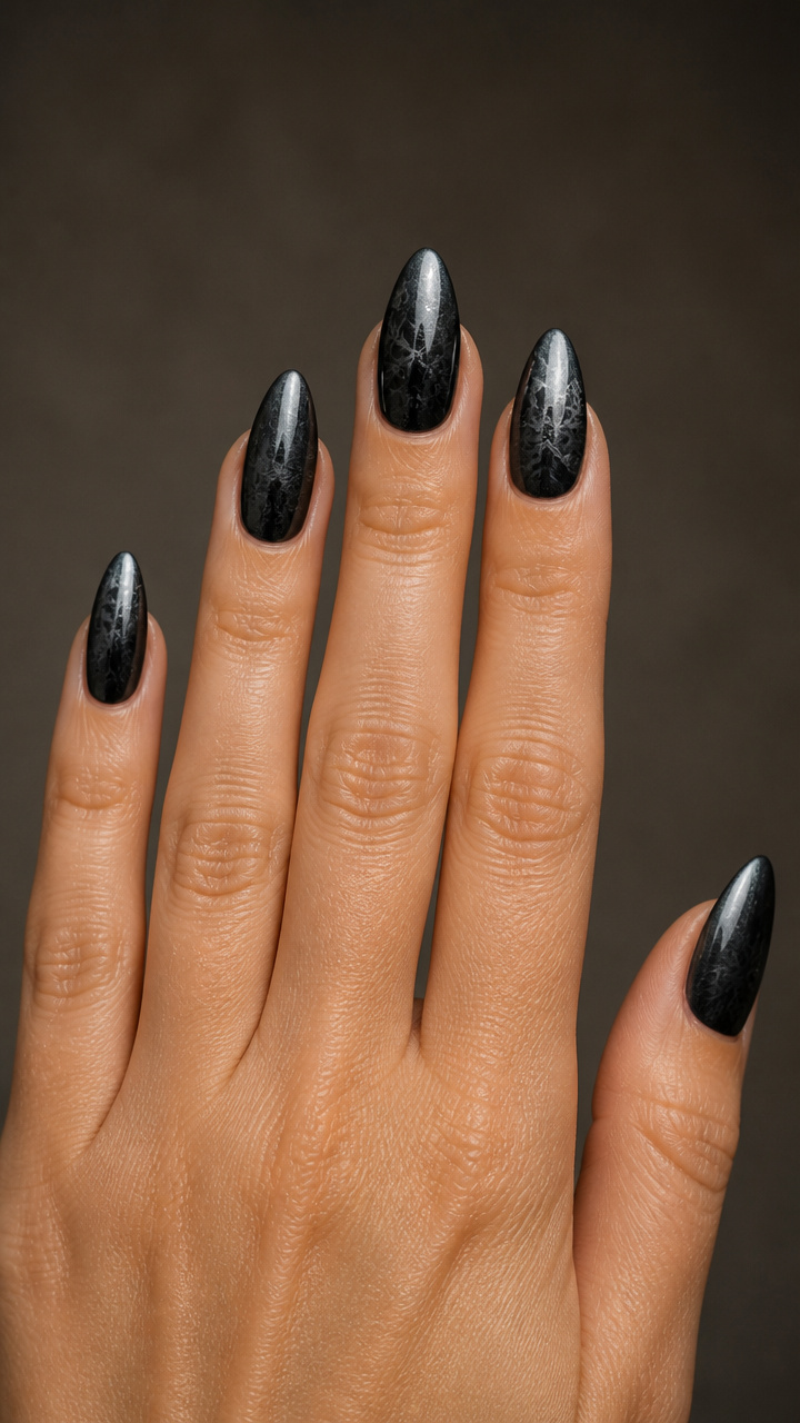 Black Chrome with Hidden Snowflake Pattern