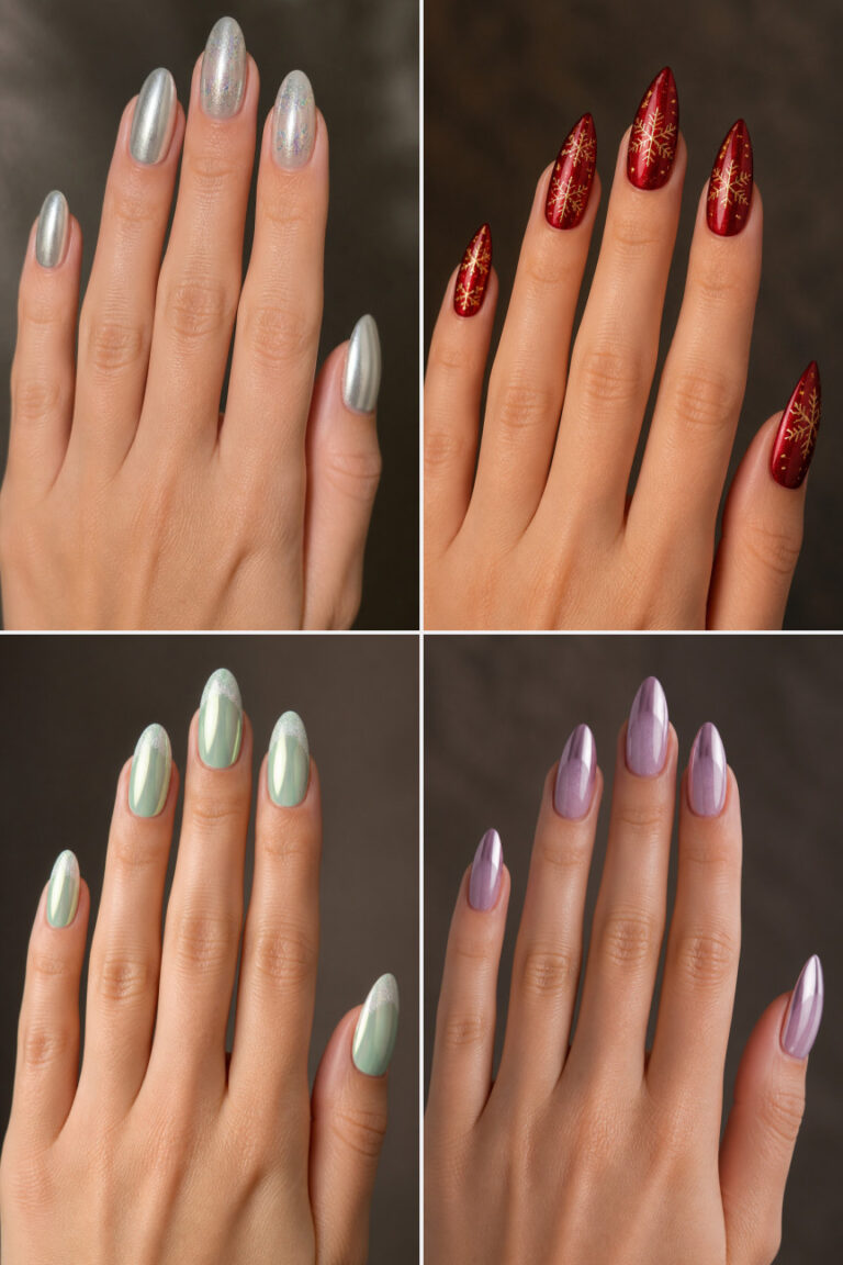 15 Winter Nails With Chrome and Snowflake Details