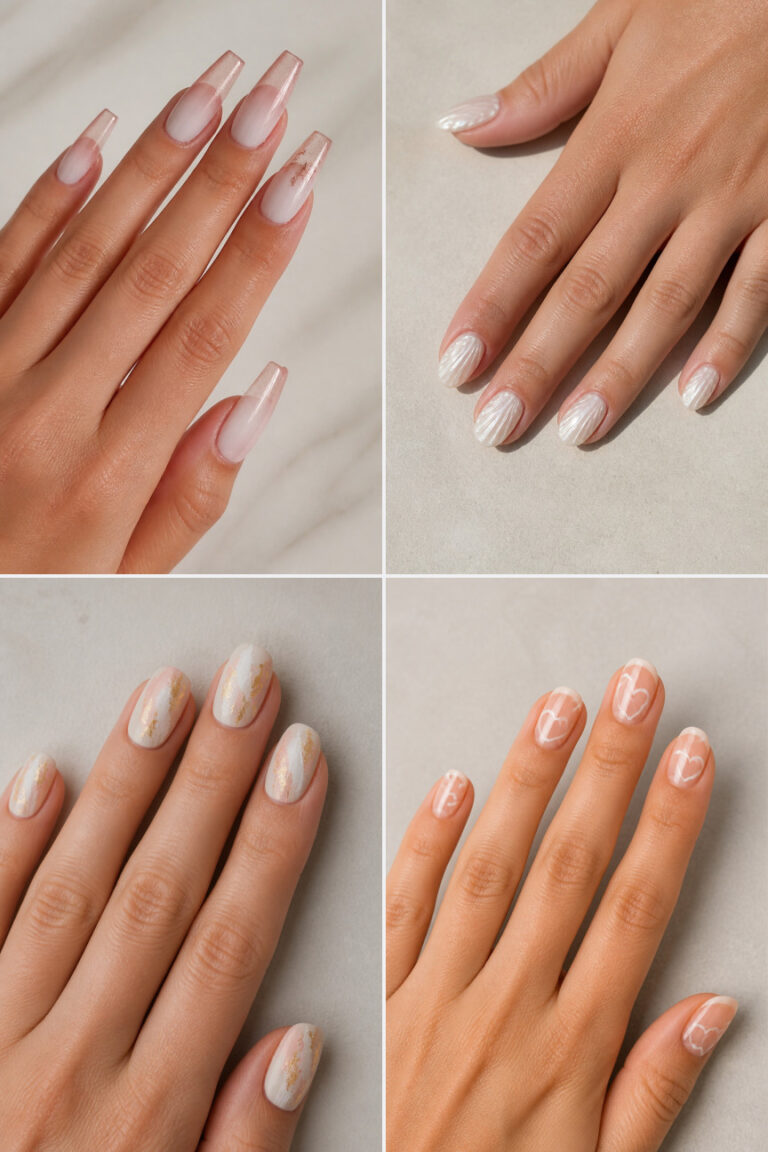 18 White Valentine's Nail Ideas