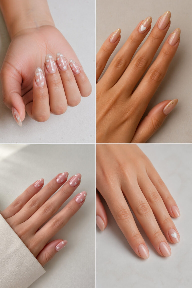 20 White Heart Nail Ideas