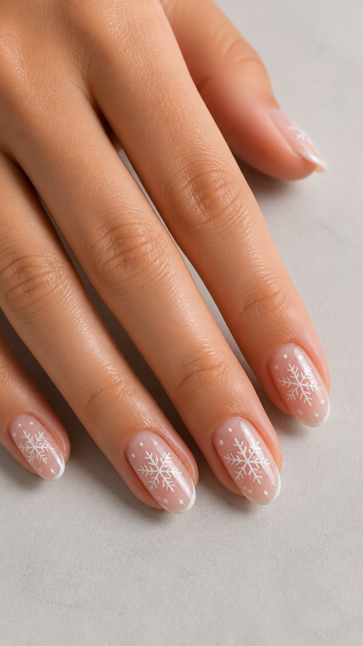 Classic White Snowflake on Clear Base