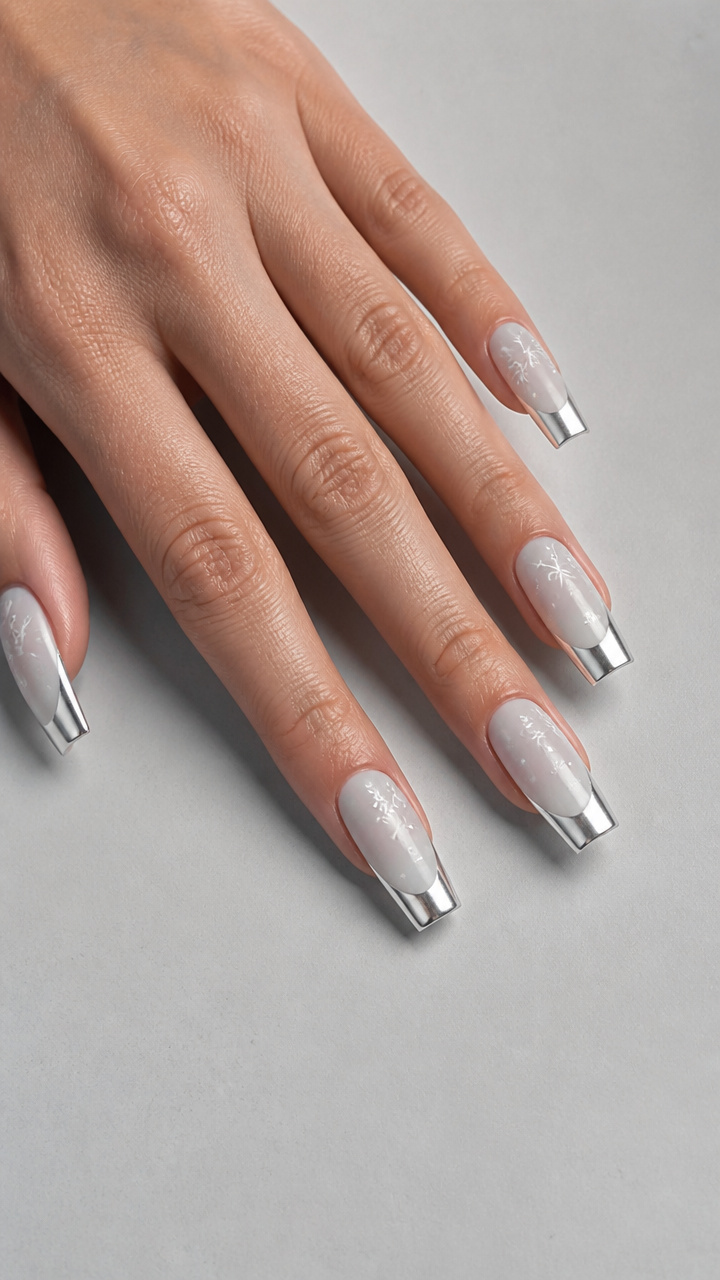 Frosted White with Silver Chrome Accents