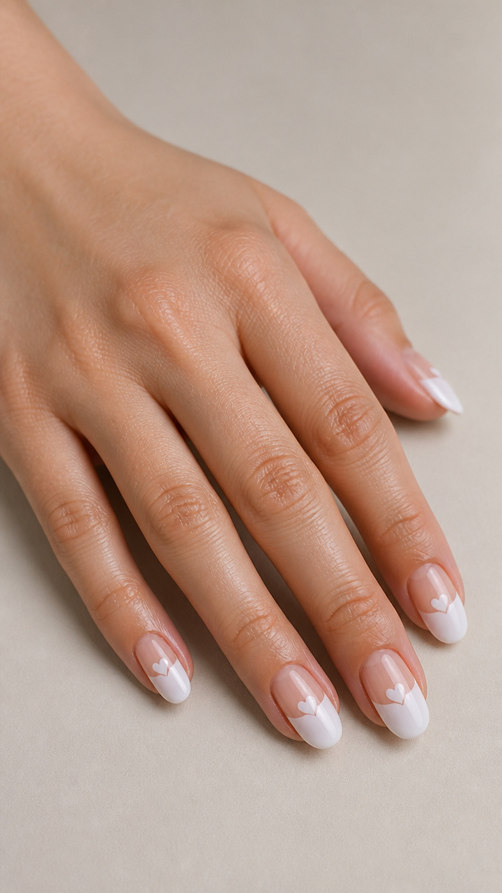 Half Moon White Hearts