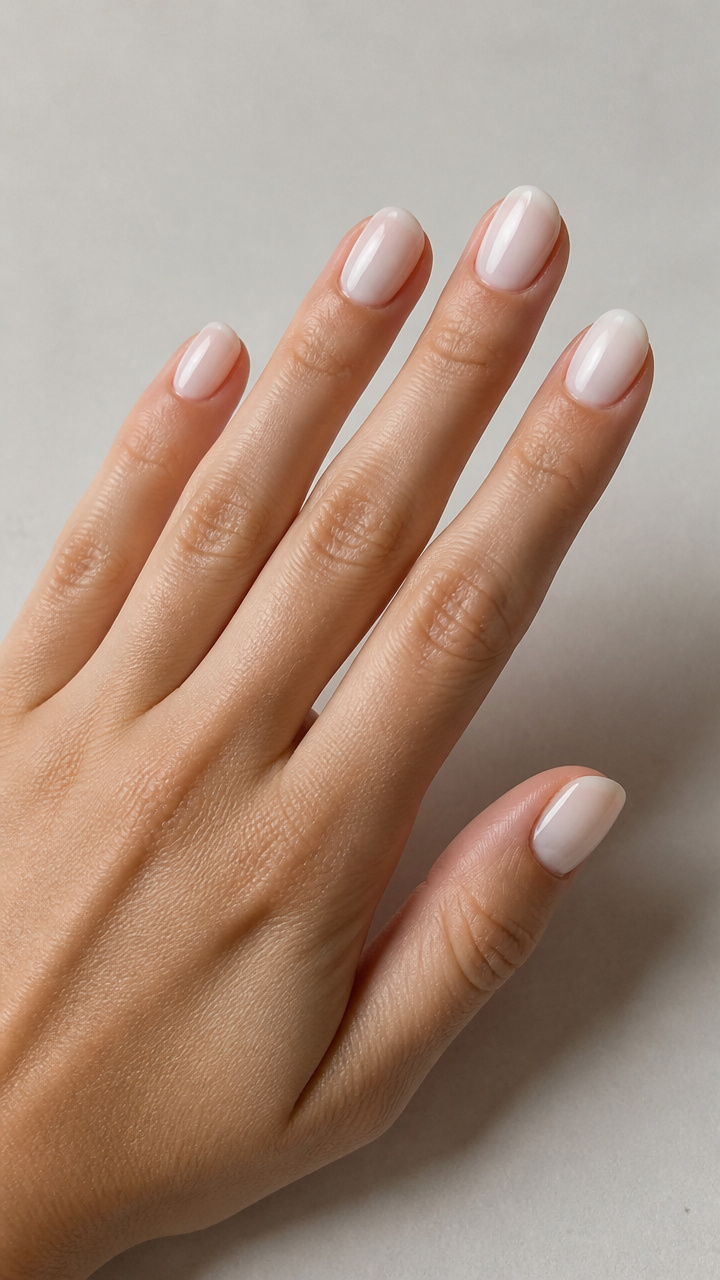 Milky White Sheer Oval Tips
