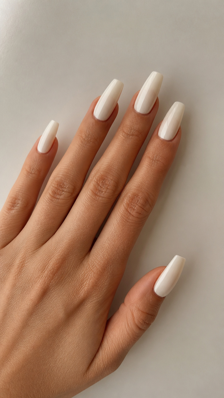 Pure Ivory Glossy Coffin