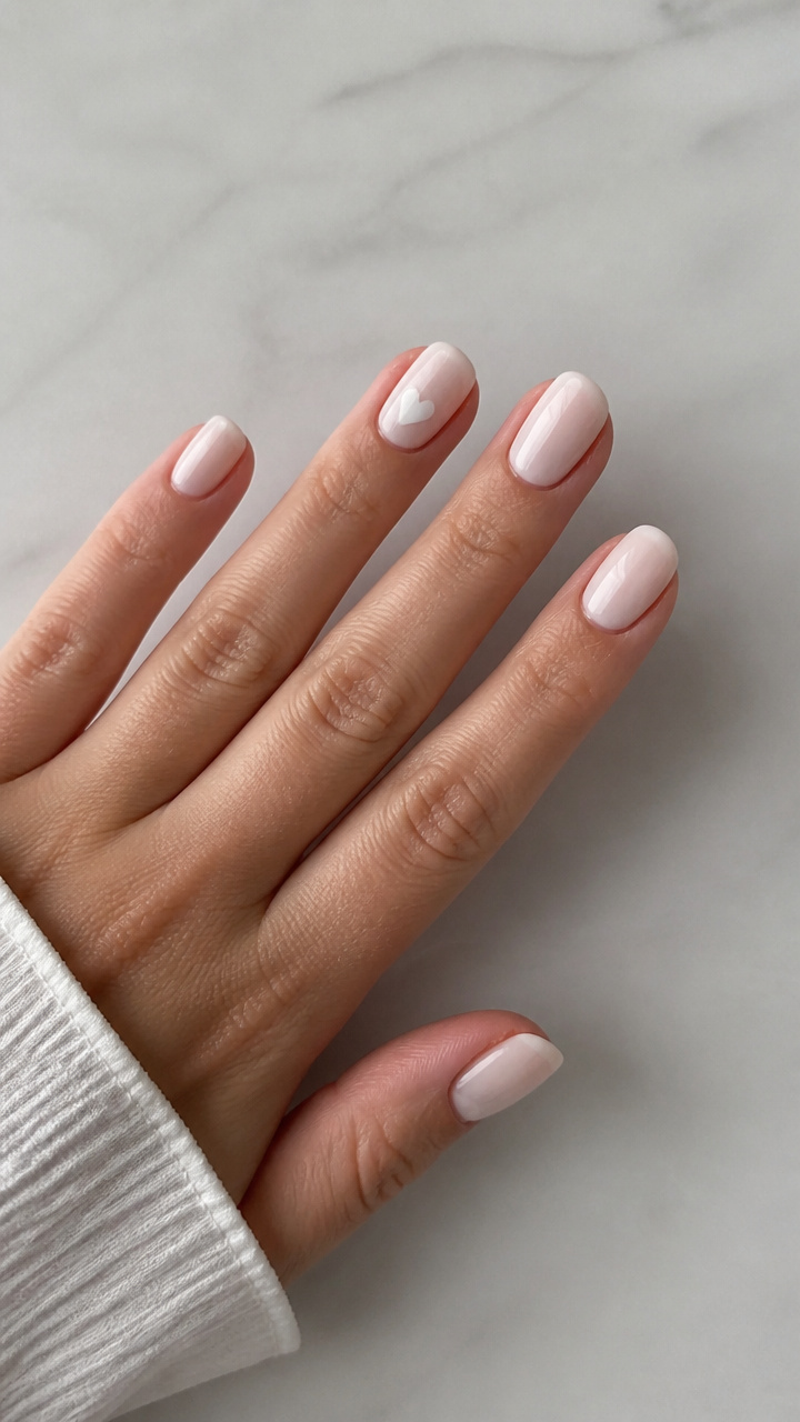 Single White Heart on Ring Finger