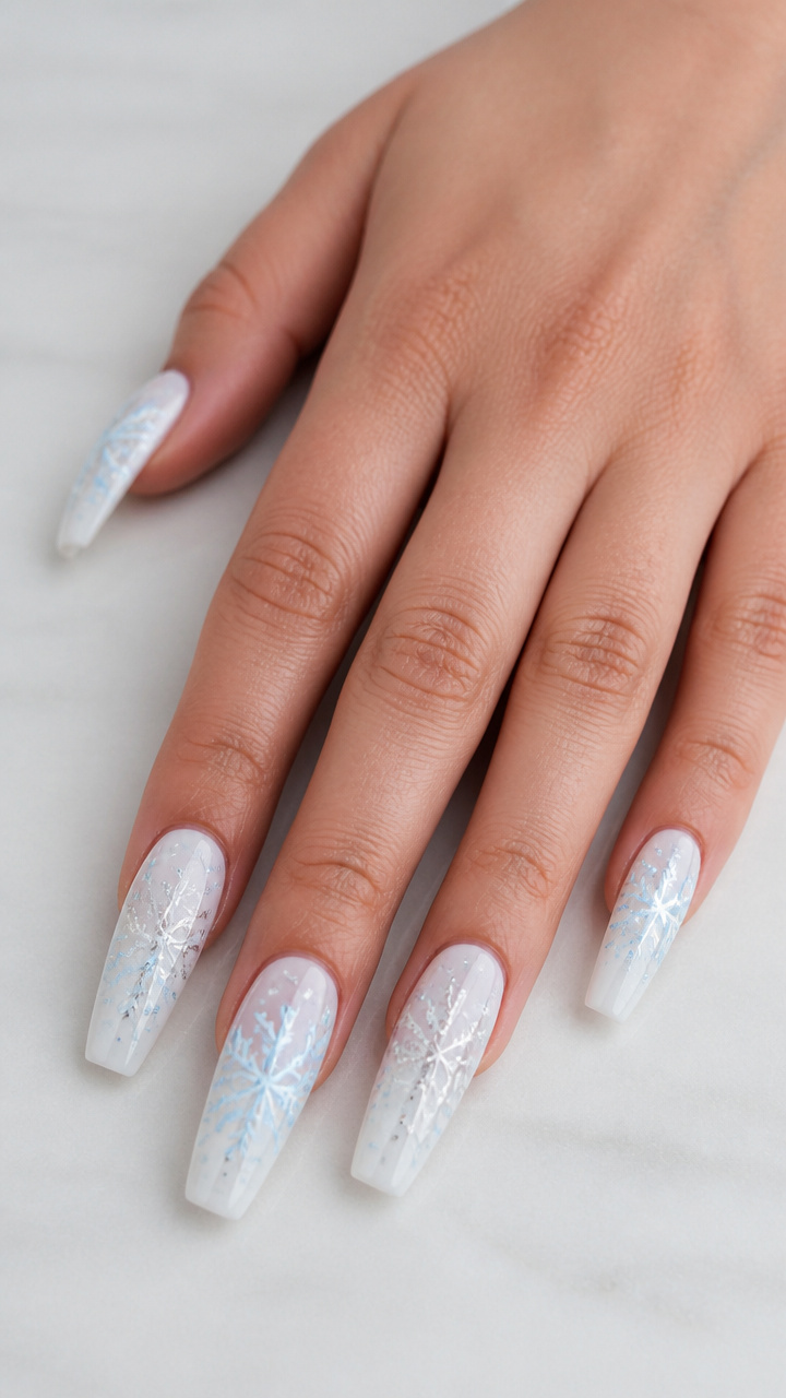Snowflake White Coffin for Winter