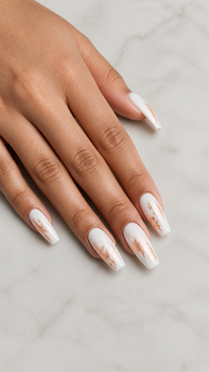 White and Rose Gold Foil Accents