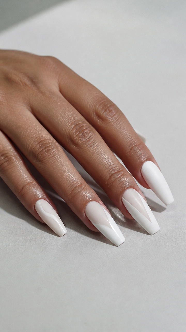White Coffin with Glossy and Matte Contrast