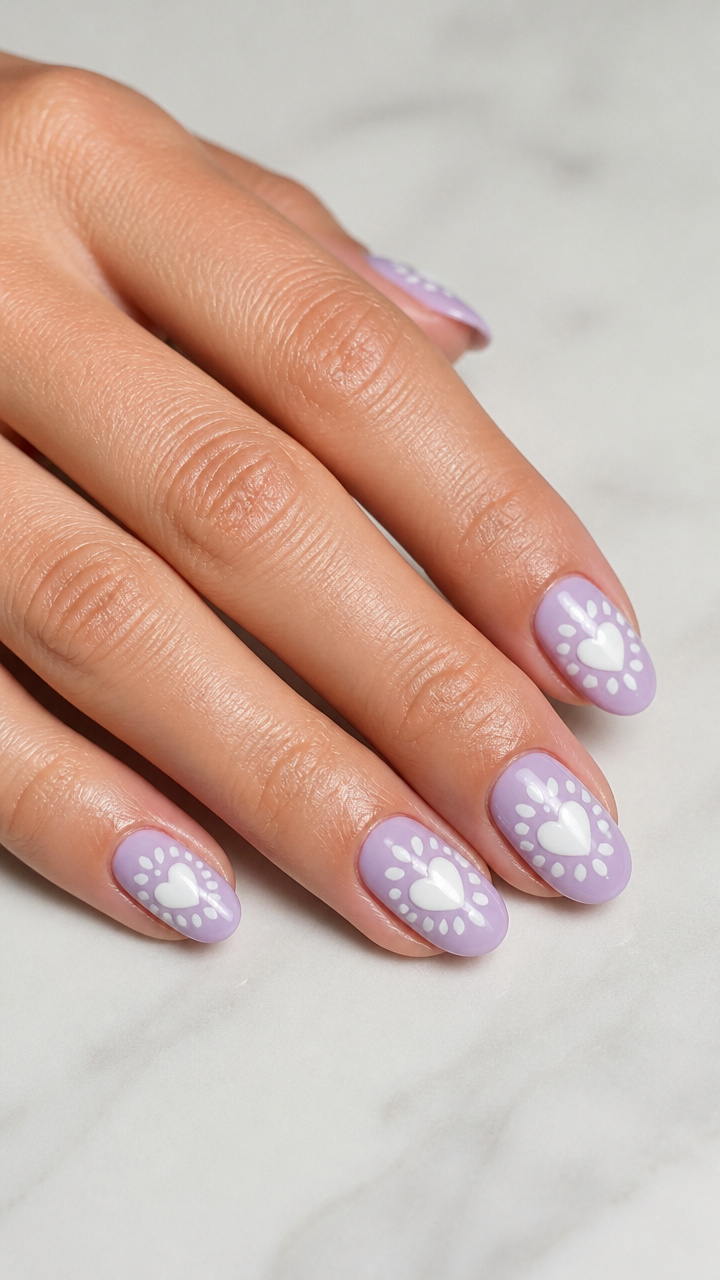 White Heart Floral Accents