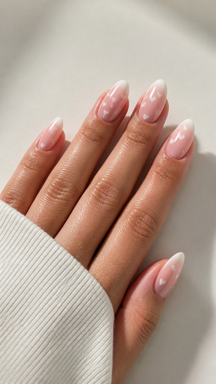 White Heart Gradient Ombre