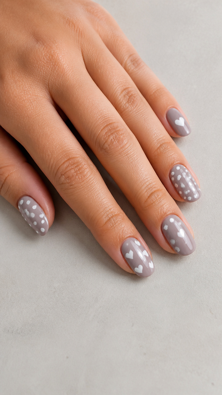 White Heart Polka Dot Mix