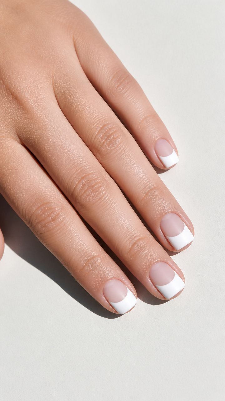White Negative Space French Manicure