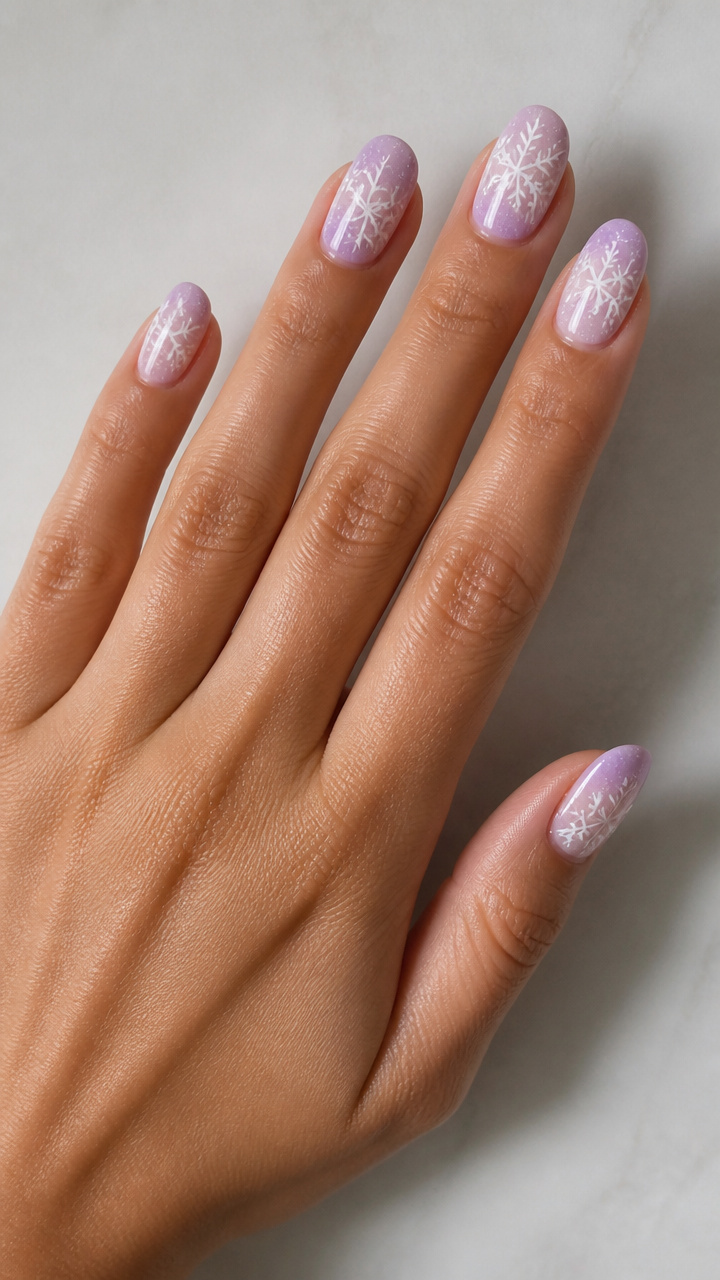 White Snowflake with Lavender Hints
