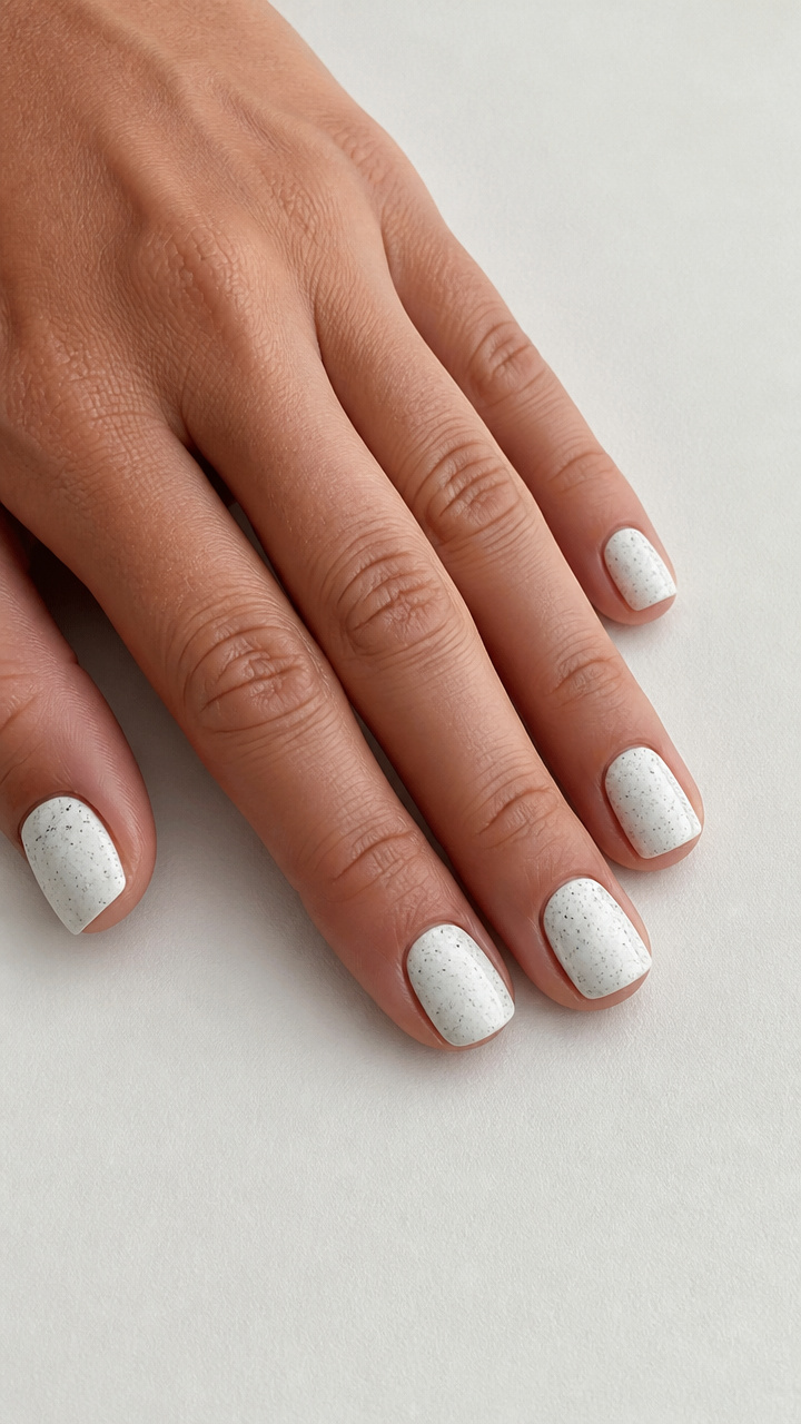White Speckled Eggshell Finish